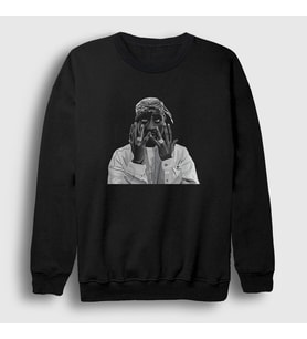 Presmono Unisex Siyah Pray Tupac Shakur Sweatshirt 46370tt