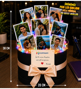 Kişiye Özel Led Işıklı Premium Ürün Fotoğraflı Silindir Buketi 9 Adet Doğum Günü Hediyesi - Sevgiliye Hediye - Arkadaşa Hediye - Erkek Hediye - Babaya Hediye -