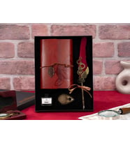Özel Üretim Osmanlı Nostaljik Divit Hokka Seti ve Deri Kapaklı Vintage Eskitme Sayfa Çizgisiz, Spiralli, Bağcıklı, Yaprak Desenli, Günlük, Anı, Hatıra Defteri Hediyelik Kutulu Set