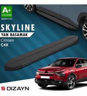 S-Dizayn Citroen C4 X Skyline Siyah Yan Basamak 183 Cm 2022 Üzeri A+ Kalite