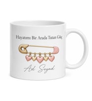 Çengelli İğne Çizimli Bağlayıcı ve Kurtarıcı Anne Temalı Kupa Bardak Hediye