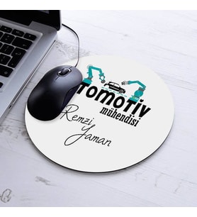 İsimli Otomotiv Mühendisi Temalı Yuvarlak Mousepad