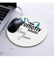 İsimli Otomotiv Mühendisi Temalı Yuvarlak Mousepad