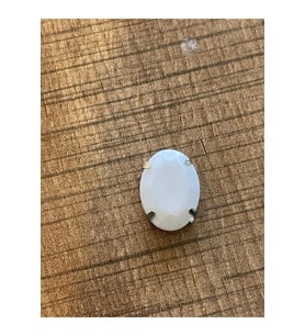 13X18 MM 1.8 CM BEYAZ KASALI DELİKLİ DİKME CAM TAŞ 25 ADET