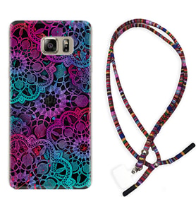 Samsung S7 Edge S20 Fe Plus Ultra S21 S22 Kılıf Boyun Asklı Rasta Silikon Colurful Mandala 1667
