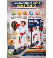 Ayarlanabilir Yaylı Boks Topu Çocuklar İçin Refleks Geliştirici Boks Standı 3+ Yaş