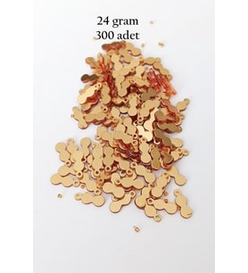Oya Abiye Bileklik Kolye Pleksi Metalik Plastik Pul Altın Renk 24 gram 300 adet - BNC552