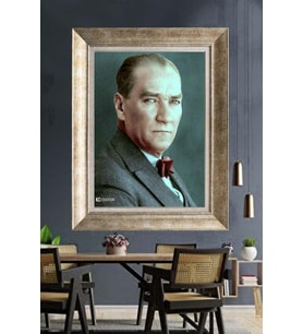 Gümüş Çerçeveli Atatürk Tablo ds483