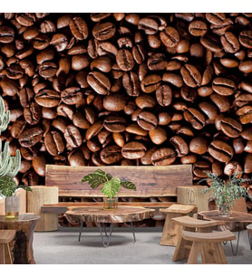 Kahve Çekirdeği Cafe Duvar Kağıdı Baskı
