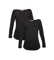 LuvmaBelly MYRA2301_2301 Hamile tshirt seti (Siyah-Siyah)