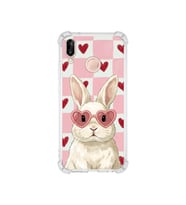 PrintiFy Huawei P20 Lite ile Uyumlu Pembe Pötikare Serisi Pembe Zıpzıp Tasarımlı Uv Baskılı Köşe Korumalı Antişok Kılıf