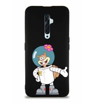 Oppo Reno 2Z Soft Premier Kapak Sandy Tasarımlı Silikon Kılıf - Siyah (Şeffaf)
