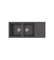 POLEX Cristalüx Granit Evye P-X116 2 Hazneli Tezgah Altı Ve Tezgah Üstü Mutfak Evyesi 116,5x50,8cm (Antrasit)