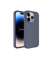 Apple iPhone 13 Pro Max Uyumlu Kılıf M-safe Wireless Şarj Özellikli Pastel Renk Silikon Zore Plas Kapak (Koyu Lila)