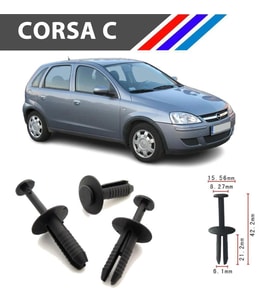 Opel Corsa C Tampon Klipsi 51111964186 M1764-3 25 Adet