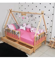 Markaawm Montessori Çocuk Yatak Çekmeceli 90X190 Çadır Karyola