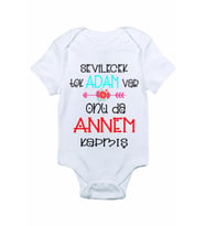 Bebek Beyaz Sevilecek Tek Bir Adam Var Onuda Annem Kapmış Baskılı Zıbın Body