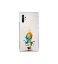 Samsung Galaxy Note 10 Plus ile uyumlu Splash ahtapot tasarımlı şeffaf silikon kılıf