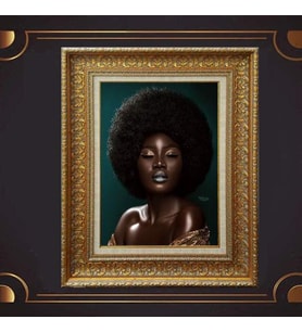 Gold Altın Kalın Çerçeveli Paspartulu Tablo c1832