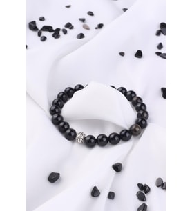 Gold Obsidyen Taşı Bileklik - 300045 (Mavi)