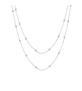 AZURİS 925 AYAR GÜMÜŞ TOPLU ZİNCİR İKİLİ  KOLYE 50 CM