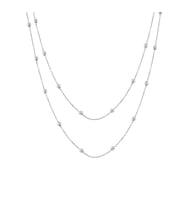 AZURİS 925 AYAR GÜMÜŞ TOPLU ZİNCİR İKİLİ  KOLYE 50 CM