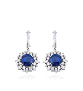 10.50 Karat Safir Pırlanta Küpe