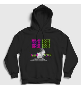 Presmono Unisex Siyah Sky Astroworld Travis Scott Kapüşonlu Sweatshirt 43192tt