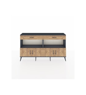Arges Konsol 2 Raflı 2 Çekmeceli 4 Kapaklı 176x30x99 Antrasit-Çam