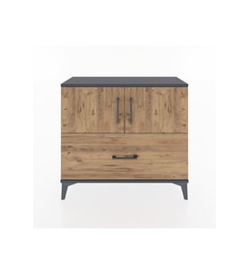 Arges Şifonyer 2 Raflı Tek Çekmeceli 2 Kapaklı 88x30x80 Antrasit-Çam