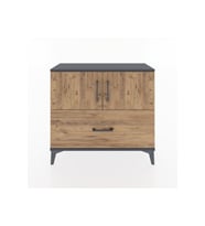 Arges Şifonyer 2 Raflı Tek Çekmeceli 2 Kapaklı 88x30x80 Antrasit-Çam