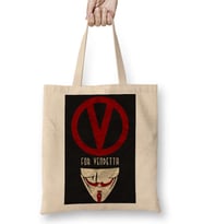 V For Vendetta Afiş Bez Çanta Uzun Saplı