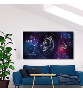 Panoramik Kanvas Astroloji Zodiac Aslan Burç Özellikleri Tablo