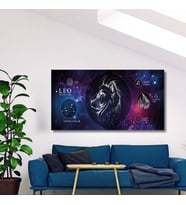 Panoramik Kanvas Astroloji Zodiac Aslan Burç Özellikleri Tablo