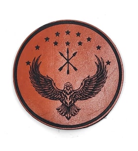 ADİGE - ÇERKES  Deri PEÇ- Arma - Patch (Taba)