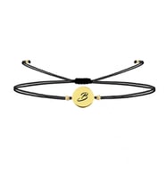 Alberaccessories 925 Ayar Gümüş Tasarım 14 K Gold Kaplama Ip Örgü B Harf Şans Bileklik