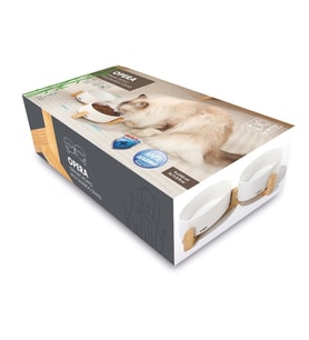 M-Pets Opera Ceramic Bowls Bambu Standlı 2x350 ml Beyaz