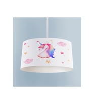 MEKTA HOME BEBEK VE ÇOCUK ODASI Unicorn ve Seksek Desenli Lacivert Avize