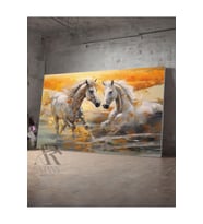 Kanvas Tablo Çift Beyaz At Dekoratif Kanvas Tablo 50 X 70
