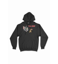 Tom ve Jerry Arkadaş Siyah Sweatshirt Hoodie