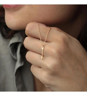 Kişiye Özel Minimal Ok Kolye 925K Gümüş (Gold)