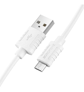 2.4A Hızlı Şarj ve Veri Kablosu 1m Gıda Sınıfı Silikon Malzeme, USB - Micro USB Bağlantı, Yumuşak ve Dayanıklı Esnek Tasarım, Düğümlenme Önleyici Şarj Kablosu BX52