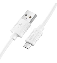 2.4A Hızlı Şarj ve Veri Kablosu 1m Gıda Sınıfı Silikon Malzeme, USB - Micro USB Bağlantı, Yumuşak ve Dayanıklı Esnek Tasarım, Düğümlenme Önleyici Şarj Kablosu BX52