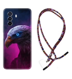 Huawei Nova Y70 Y90 Nova 9 SE  Kılıf Boyun Asklı Rasta Silikon Kartal 1622