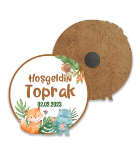 Kişiye Özel Tasarım Sevimli Dostlar Baskılı Bebek Magnet  (10 Adet
