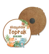Kişiye Özel Tasarım Sevimli Dostlar Baskılı Bebek Magnet  (10 Adet