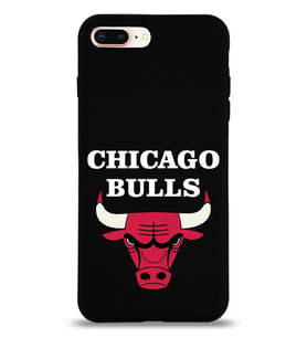 Apple iPhone 8 Plus Uyumlu Lansman Kılıf Chicago Bulls Tasarımlı Altı Kapalı İçi Kadife Kaplı  Kapak (Şeffaf)
