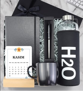 Kişiye Özel Defter & Matara & Kupa & Kalem & Masa Takvimi Hediye Seti
