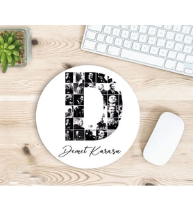Kişiye Özel Atatürk Resimleri İle Bezenmiş D Harfli İsimli Baskılı Mouse Pad