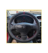 Peugeot 206 Araca Özel Direksiyon Kılıfı (noktalı Düz Kırmızı Dikişli)